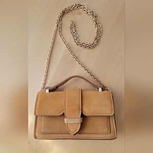 Mango genuine suede leather crossbody mini bag